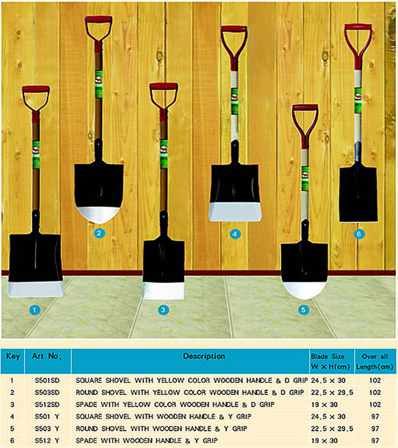 Shovel with Wooden Handle
